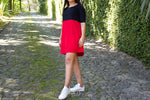 Load image into Gallery viewer, Knit stitch Dress - Horizontal - Black and Red
